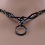 Black Celtic Knot O Ring Wheat Chain