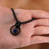 Heart w/ Sapphire and Clear Stones 4mm Wheat