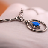 Blue Opal w/ CZ Diamonds Celtic O