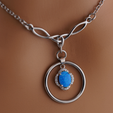 Blue Opal w/ CZ Diamonds Celtic O
