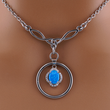 Blue Opal w/ CZ Diamonds Celtic O