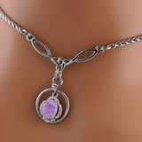 Pink Opal w/ CZ Diamonds Celtic O