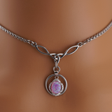 Pink Opal w/ CZ Diamonds Celtic O