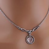 Celtic Knot Faux Opal Heart Submissive Day Collar