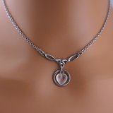 Celtic Knot Faux Opal Heart Submissive Day Collar