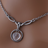 Celtic Knot Faux Opal Heart Submissive Day Collar