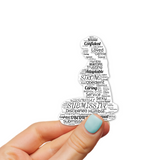 Kneeling Submissive Word Art Sticker