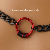 Morse Code Red O Ring Black Cuban Chain