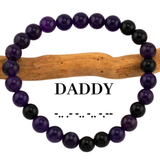 Amethyst Daddy Morse Code Bracelet