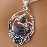 Victorian Sterling Silver Labradorite Day Collar