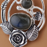 Victorian Sterling Silver Labradorite Day Collar