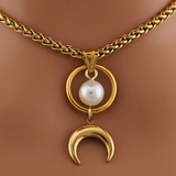 Witchy Gold O-Ring Pearl Day Collar