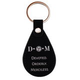 D•O•M Leather Keychain – Devoted. Orderly. Merciless.