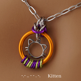 Orange O Ring Kitten Morse Code Day Collar