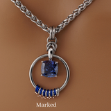 Custom Morse Code Tanzanite Day Collar