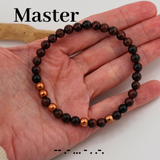 Master Morse Code Bracelet – Red Tiger Eye & Copper