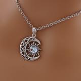 Sterling Silver Moonstone Celtic Moon Sun