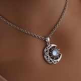 Sterling Silver Moonstone Celtic Moon Sun