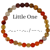 Submissive Morse Code Bracelet – Hidden Message Jewelry, Discreet BDSM Bracelet, Feminine Gemstone Stretch Bracelet