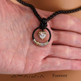 Black Morse Code CZ Diamond Gold Heart Wheat Chain