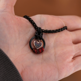 Morse Code Fire Opal Heart Day Collar