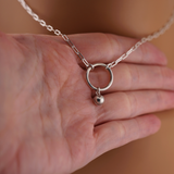 Submissive O-Ring Day Collar – Sterling Silver with Bell