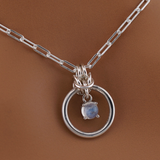 Sterling Silver Submissive Day Collar – Moonstone O-Ring Necklace