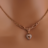 Claimed in Devotion – Citrine Heart Celtic Day Collar | Discreet Submissive Necklace