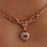 Claimed in Devotion – Citrine Heart Celtic Day Collar | Discreet Submissive Necklace