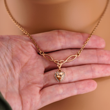 Claimed in Devotion – Citrine Heart Celtic Day Collar | Discreet Submissive Necklace