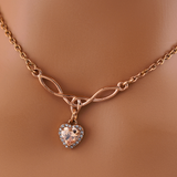 Claimed in Devotion – Citrine Heart Celtic Day Collar | Discreet Submissive Necklace