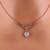 Rose Gold Celtic Collar with CZ Diamond Heart