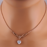 Rose Gold Celtic Collar with CZ Diamond Heart