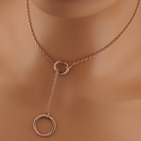 Rose Gold Lariat Collar - BDSM O Ring