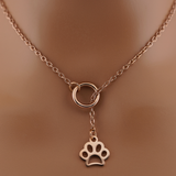 Rose Gold Lariat Collar - Pet Play