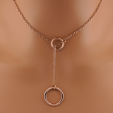 Rose Gold Lariat Collar - BDSM O Ring