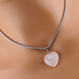 Limited Edition Day Collar Necklace – Rose Quartz Heart