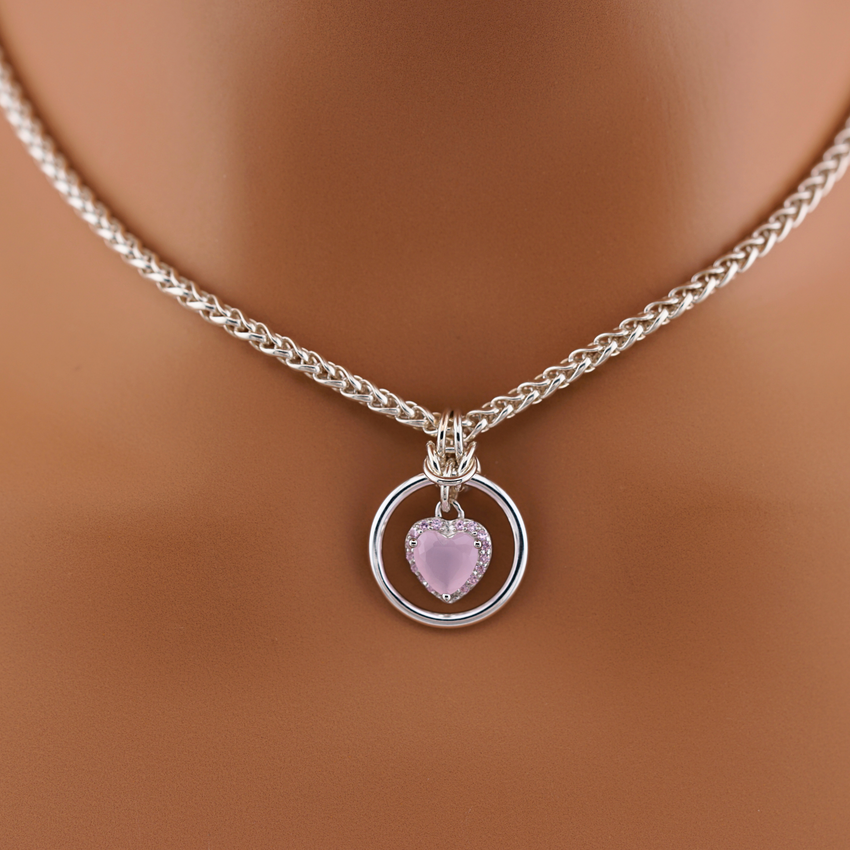 Sterling Silver Rose Quartz Heart