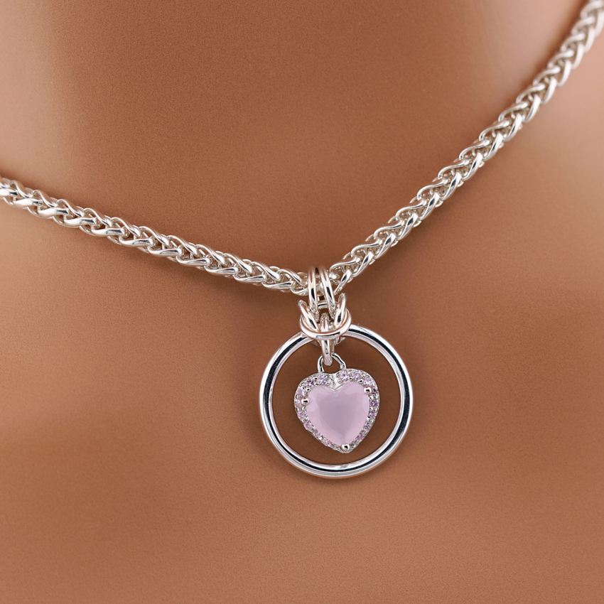 Sterling Silver Rose Quartz Heart