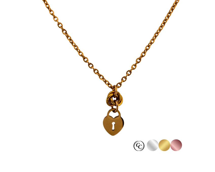 Heart Lock O Ring Collar or Anklet / Bracelet