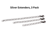 Necklace Extender 3-Pack Choice of Silver Extenders Rose Gold Necklace Extension Gold Necklace Chain Extender