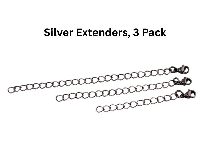 Necklace Extender 3-Pack Choice of Silver Extenders Rose Gold Necklace Extension Gold Necklace Chain Extender