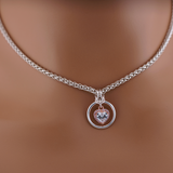 Sterling Silver Rose Gold CZ Heart