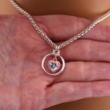 Sterling Silver Rose Gold CZ Heart