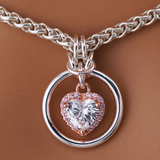 Sterling Silver Rose Gold CZ Heart