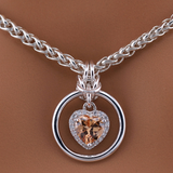 Sterling Silver Collar with Citrine CZ Heart