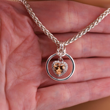 Sterling Silver Collar with Citrine CZ Heart