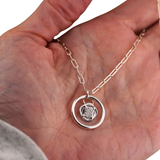 Sterling Silver Rope Pendant O-Ring Day Collar | Diamond Rope Necklace