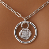 Sterling Silver Rope Pendant O-Ring Day Collar | Diamond Rope Necklace