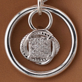 Sterling Silver Rope Pendant O-Ring Day Collar | Diamond Rope Necklace